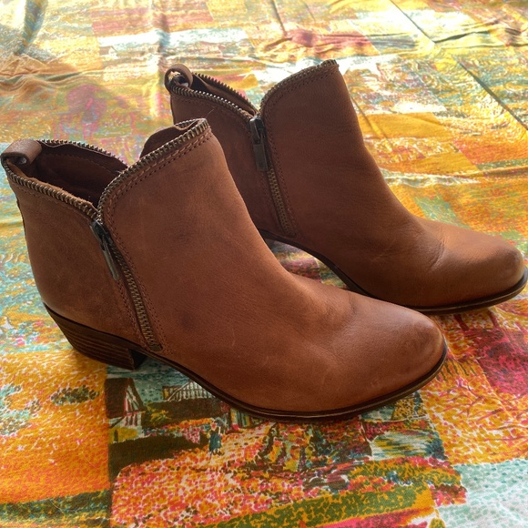 Lucky Brand Shoes - Lucky Brand Brown Leather Bootie Bartalino Zipper Trim